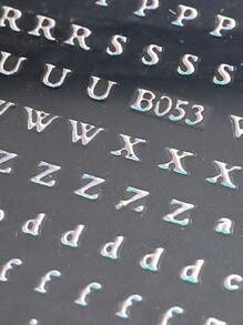 2 PCS/Set Y2K Style Gold Laser Metallic 3D Letter Pattern Nail Stickers Suitable For DIY Nail Art Decoration