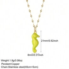 1 Miếng Phụ nữ & Quý ông Mùa hè Đại dương Phong cách Vòng cổ mặt dây chuyền - Hải mã Vòng cổ mặt dây chuyền , Phong cách bãi biển - cá ngựa - Xem 13