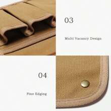 1pc Outdoor Chair Armrest Hanging Bag Canvas Storage Bag, Waterproof And Wear-Resistant Multifunctional Portable Dual-Layer Storage Bag - Khaki - View 11