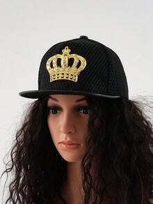 1入男女通用閃亮中空棒球帽，帶有 Y2k 皇冠設計，可調節鱷魚皮壓花棒球帽，配有網眼和哥特爸爸帽風格，適用於音樂節、旅行、遠足、防曬、聚會和日常穿著。 - 彩色 - 查看 4