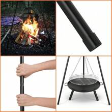 Schwenkgrill mit Feuerschale, Schwenkgrill, Holzkohlegrill, inkl. Grillrost,Höhenverstellbarer Kette und Dreibein (H:152 cm),Zum Grillen und Heizen im Freien