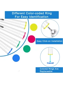 12pcs 1cm Diameter Standard Cleaning Electric Toothbrush Heads, Suitable For 7000/Pro 1000/9600/5000/3000/8000/Genius And Smart Electric Toothbrushes - White - View 4