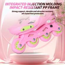 Professional Fashion Inline Skates Shoes, Adjustable Roller Skates With 4 Wheels For Beginners - Blue - View 4