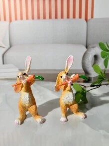 1 pieza Decoración para el hogar con forma de flauta de zanahoria y conejo para decorar el pasillo, escritorio de oficina en Pascua
