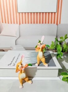 1 pieza Decoración para el hogar con forma de flauta de zanahoria y conejo para decorar el pasillo, escritorio de oficina en Pascua