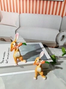 1 pieza Decoración para el hogar con forma de flauta de zanahoria y conejo para decorar el pasillo, escritorio de oficina en Pascua