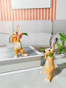 1 pieza Decoración para el hogar con forma de flauta de zanahoria y conejo para decorar el pasillo, escritorio de oficina en Pascua