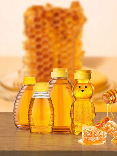 1入組塑料蜂蜜擠壓瓶現代廚用透明調味料擠壓器