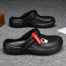 Summer Men\ Hollow Out Sandals Couple Anti-Slip Slippers Lightweight Beach Shoes Outdoor Garden Shoes - Black - View 7