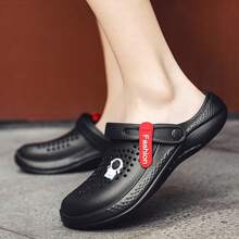 Summer Men\ Hollow Out Sandals Couple Anti-Slip Slippers Lightweight Beach Shoes Outdoor Garden Shoes - Black - View 3