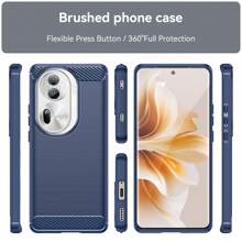 时尚手机壳兼容 OPPO Reno11 Pro Reno10 Pro+ Reno9 Pro 5G Reno8 T Reno8 Z Reno8 Lite Reno7 Z Reno7 SE Reno7 Lite TPU 软橡胶壳手机壳 - 拉丝纹理、防滑、防摔、不粘油防尘 - 藍色 - 查看 2