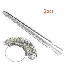 Dụng cụ đo kích thước kim loại USUK - Dụng cụ đo kích thước nhẫn 0-13, Đầu đo nhẫn, Lưỡi đánh bóng đá mã não, Que đánh bóng, Vải đánh bóng bạc màu ngẫu nhiên, Thước cặp nhựa màu ngẫu nhiên, Dụng cụ đánh bóng sửa chữa chọn kích thước nhẫn, Dùng để đo lường làm nhẫn trang sức - Nhiều màu - Xem 19