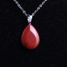 1 Miếng Đá tự nhiên Pha lê Mã não , Màu xanh lá Ngọc , Thạch anh hồng Bằng phẳng Giọt nước mắt Vật rủ xuống Mặt dây chuyền trang sức DIY Dây chuyền , Thép không gỉ Chuỗi - Đá tự nhiên - Xem 21