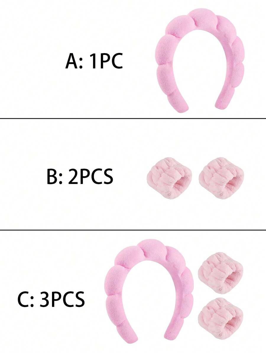 1 Face Washing Headband/2 Face Washing Wrist Straps/3 Set Of
