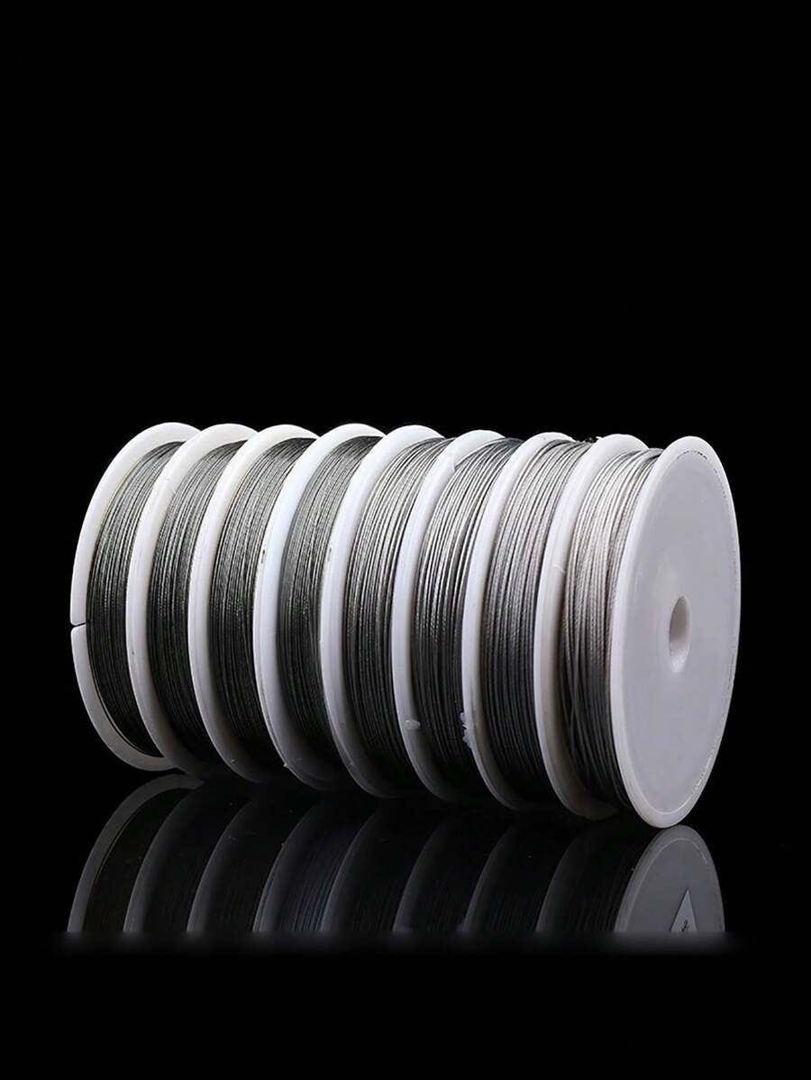 MXHAOYU 1 Roll Random Length Non-Elastic Metal Wire Beading Soft Steel Wire String For DIY Jewelry Making, Material Pulling Wire For Necklace And Bracelet, 0.3-0.8mm - Multicolor - View 1