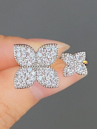 1個女士花卉開口戒指，新娘訂婚派對飾品