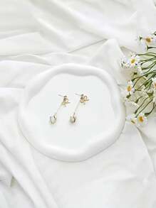 1pc Asymmetric Plate, Cloud Plate, Photo Prop, Photography Decoration, Jewelry Tray, Home Decoration, New Year Gift, Christmas Gift, Men's Gift, Women's Gift - White - View 4