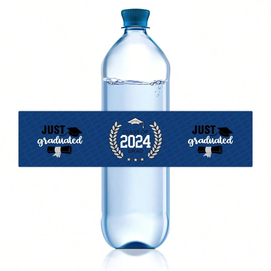 Lot De 48 étiquettes Autocollantes Pour Bouteille D'eau - Thème Révélation Du Sexe Bébé (rose Et Bleu) - 9
