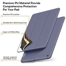 可折叠平板电脑保护套适用于三星 Galaxy Tab S9 Fe S8 S7 A9 + A7 Lite S6 Lite / Tab P11 Plus，兼容华为 MatePad /Redmi Pad Se，防震保护套 - 薰衣草紫 - 查看 5