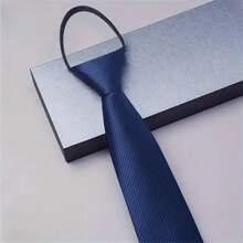 1pc Men's 8cm Width Business Tie, No Knot Needed, Suitable For Weddings, Holidays And Gifts Casual Men Necktie