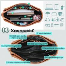 Bolsas de Mujer para Laptop 14 Pulgadas Tote Bag Bolsos de mano para mujer de piel sintética de PU Grande Bolso de hombro impermeable Maletin para Laptop negra Moda Citas Trabajar Regalo - Marrón - Ver 4