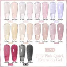 7ML Nude Pink Jelly Gel Polish Quick Extension Gel Nail Polish Acrylic Transparent Builder Gel For Nails Constructing Gel Polish Summer Semi Permanent UV Gel Varnish Diy French Manicure Nail Art For Home Salon Gift For Women - 粉色 - 查看 4