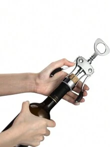 1入組多色簡約多功能鋅合金啤酒和葡萄酒開瓶器，適用於派對、酒吧、旅館、餐廳、廚房，商業和家庭使用，可開瓶、啤酒罐和易拉罐