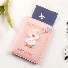 Cute Goose-Shape Passport Holder, Travel Wallet With Rfid Blocking Credit Card & Sim Card Slots, Air Ticket & Cash & Id Bag, Anti-Theft Pouch For International Travel Travel Stuff Travel Organiser Travel Items Travel Wallet Passport Holder Passport Wallet Beach Vacation Bag Summer