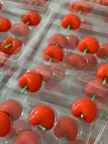 5pcs 3d Red Cherry Birthday Cake Toppers Party Decorations Candles, Back To School Valentine Day