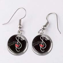 2 Miếng ( 1 đôi ) Không giới tính Nhiều màu Dấu âm nhạc Hình dạng Hoa tai , Sành điệu Thép không gỉ Pha lê thủy tinh Tròn Cái móc Hoa tai Thích hợp Cho du lịch , Buổi tiệc , Nhảy , Mặc hàng ngày - Nhiều màu - Xem 8