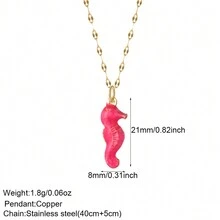 1 Miếng Phụ nữ & Quý ông Mùa hè Đại dương Phong cách Vòng cổ mặt dây chuyền - Hải mã Vòng cổ mặt dây chuyền , Phong cách bãi biển - cá ngựa - Xem 12