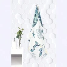 1pc Watercolor Turtle Pattern Lightweight Microfiber Beach Towel, 75*150cm For Travel, Swimming, Yoga, Fitness, Camping, Adult Women Men Kids, A Must-Have For Beach Holiday Gift Summer Travel, Vacation Bathroom Decor Beach Essentials