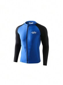 SABOLAY Rashguard De Manga Larga Para Entrenamiento En Exteriores Y Protección Solar Con Cremallera Delantera Para Hombres - Negro - Ver 2
