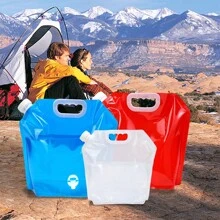 1pc Outdoor Large Capacity Foldable Car Camping Water Bag, 5L/10L Hiking Traveling Water Bucket With Faucet, Collapsible Water Container - Multicolor - View 2