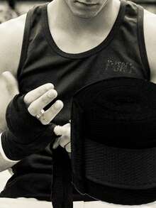 2.5M Đàn hồi Màu thuần Taekwondo Đấm bốc Băng bó - màu đen - Xem 4