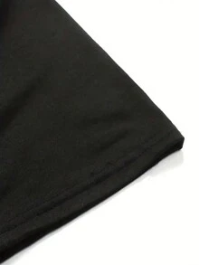 Men Plus Size Short Sleeve Henley Shirt, Loose Fit, Suitable For Outdoor, Daily Wear, And Parties - Black - View 5