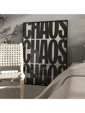 1pc, Vintage Black And Beige Quote, Relax Home Chaos Texture Solid Color Poster, Layout Canvas Painting, Unframed, Wall Art Gifts Birthday Graduation