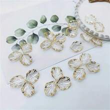 20/50/100pcs Acrylic Leaf & Flower Pendants, Transparent Leaf Charms For Jewelry Making, Bracelet Necklace Earrings DIY