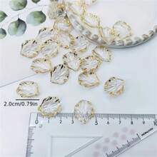 20/50/100pcs Acrylic Leaf & Flower Pendants, Transparent Leaf Charms For Jewelry Making, Bracelet Necklace Earrings DIY