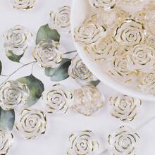 20/50/100pcs Acrylic Leaf & Flower Pendants, Transparent Leaf Charms For Jewelry Making, Bracelet Necklace Earrings DIY