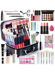 CAJA SORPRESA Ciega de Belleza Día Set de maquillaje caja de regalo de cosmético incluidos son Lápiz de cejas, sombra de ojos, máscara de pestañas, colorete, delineador de ojos, barra de labios, perfilador de labios, base de maquillaje, base de maquillaje en crema, polvos, polvos sueltos y mucho más. - 15PCS - Ver 3