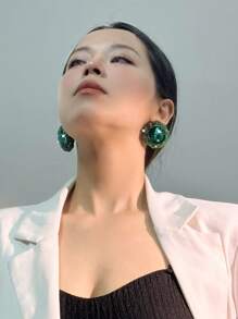 1pair Original Vintage Design High Fashion Round Shaped Punk Style Atmospheric Goddess Earrings For Nightclubs, Parties, Weddings, Banquets, Night Events And Romantic Dates