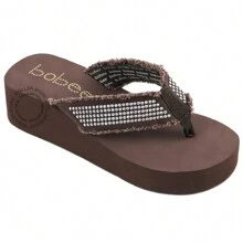 Women's Sandals Fashion Wedge Platform Flip Flops Slip On Sandals Shoes - 藍色 - 查看 5