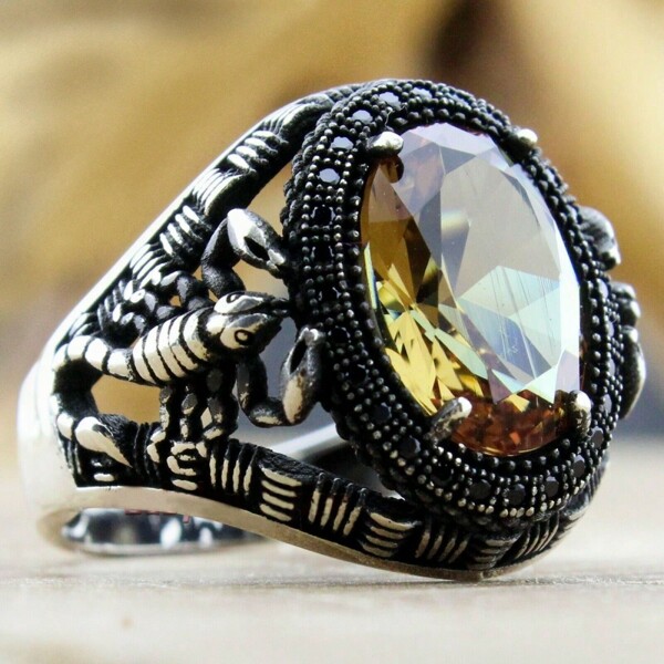 Cross-Border Jewelry Western Style Scorpion Shaped Ring, Embedded With Cubic Zirconia, Unisex Ring For Party