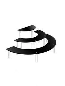 Acrylic Multi-Layer Cake And Bread Display Rack, Glass Display Stand, Transparent Storage Shelf - Black - View 4
