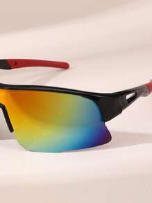 1 件户外骑行运动时尚眼镜，适合跑步、登山等。街头遮阳配件海滩配件眼镜遮阳镜，适合夏季海滩度假、户外、旅行 - 彩色 - 查看 6