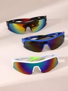 1 件户外骑行运动时尚眼镜，适合跑步、登山等。街头遮阳配件海滩配件眼镜遮阳镜，适合夏季海滩度假、户外、旅行 - 彩色 - 查看 1