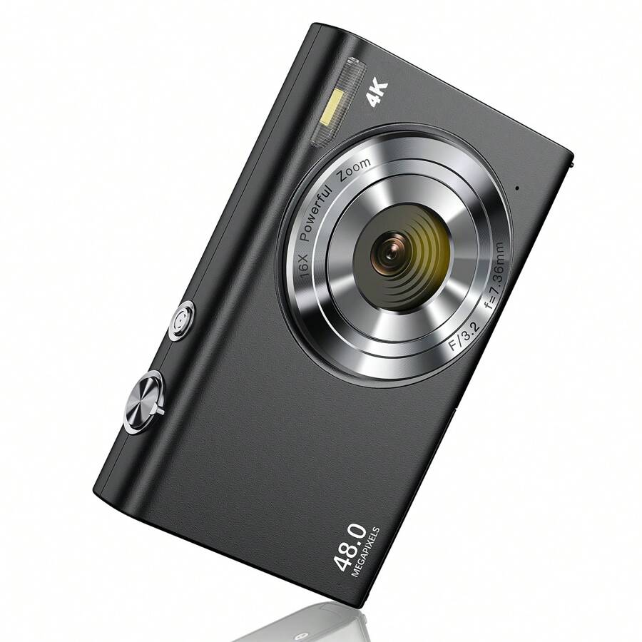 Digital Camera, Auto Focus FHD 4K Vlogging Camera 48MP 16X Digital Zoom Compact Camera With 32GB Memory Card Portable Point And Shoot Cameras For Teens Beginner Adult