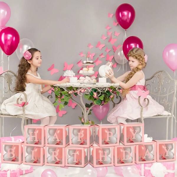 1 pezzo Scatola decorativa con palloncini trasparenti a lettere, lettere da A a Z che possono essere liberamente combinate e abbinate - molto adatta per decorazioni di compleanni, matrimoni, baby shower, stanze, camere da letto, feste di famiglia, Natale