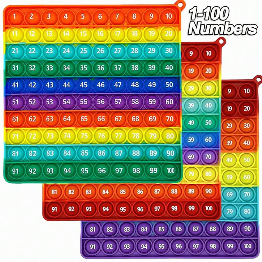 6.8英寸(17.3公分)1-100數字計數手指陣玩具文具數學遊戲活動,蒙特梭利教育快速推彈射手遊戲適用於課堂兒童幼稚園